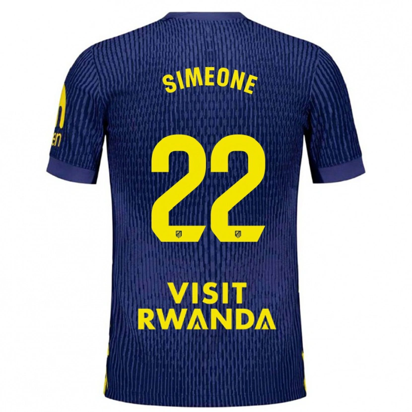 Danxen Kid Giuliano Simeone #22 Navy Yellow Away Jersey 2025/26 T-Shirt