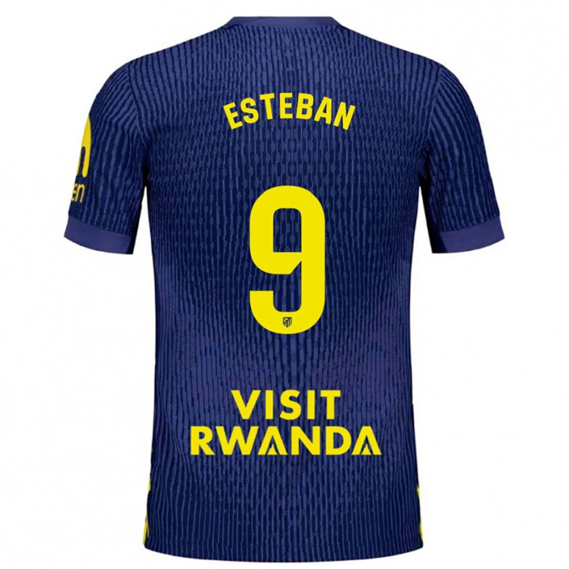 Danxen Kid Sergio Esteban #9 Navy Yellow Away Jersey 2025/26 T-Shirt