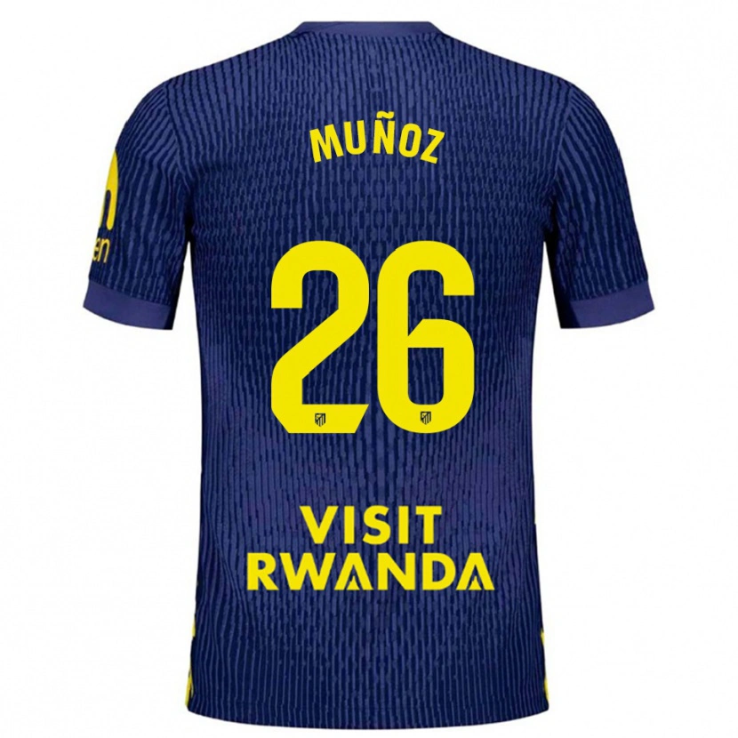 Danxen Kid Izan Muñoz #26 Navy Yellow Away Jersey 2025/26 T-Shirt