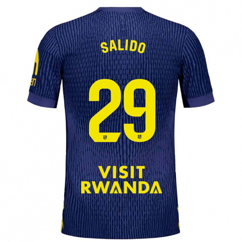 Danxen Kid Alberto Salido #29 Navy Yellow Away Jersey 2025/26 T-Shirt