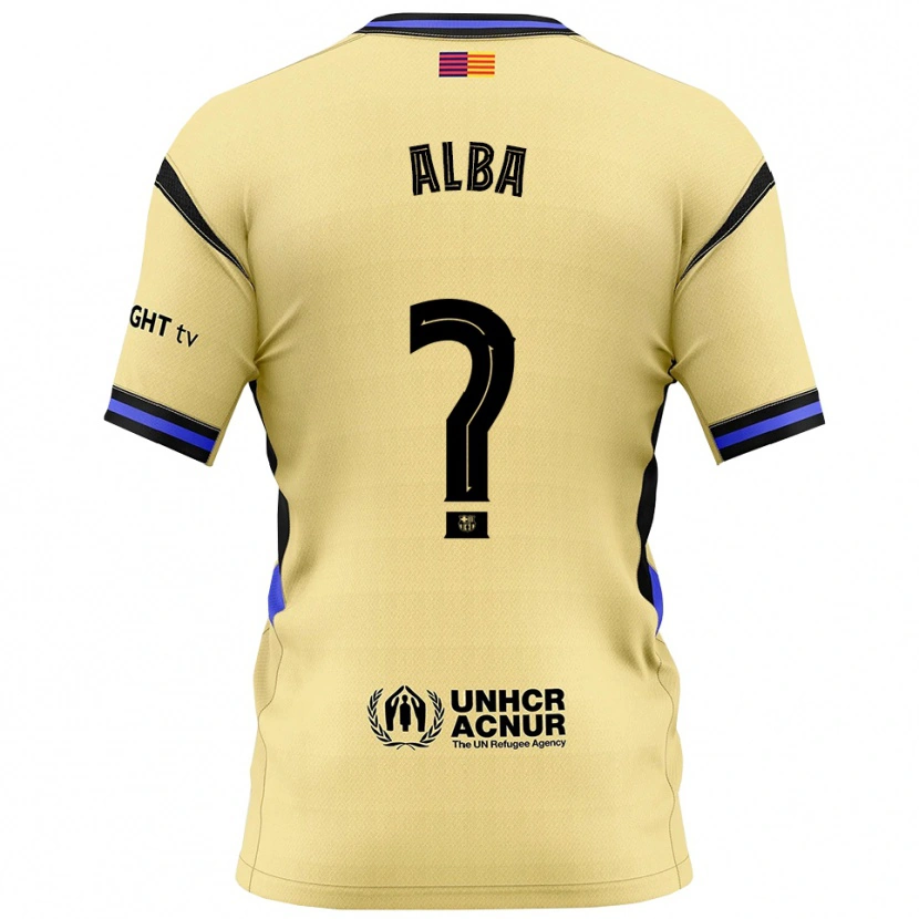 Danxen Kid Javi Alba #0 Yellow Black Away Jersey 2025/26 T-Shirt
