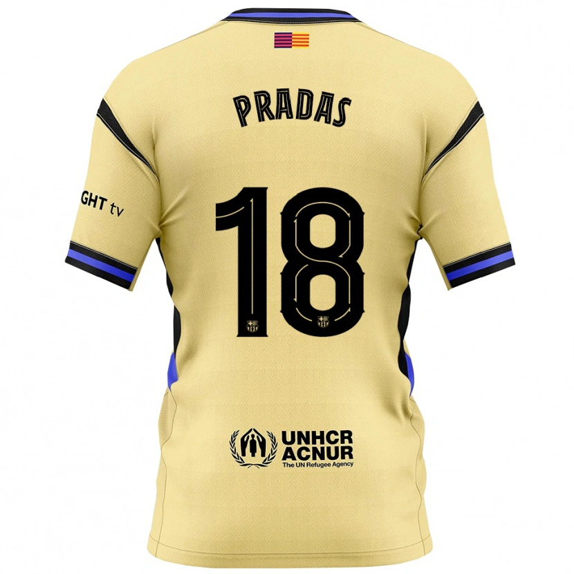 Danxen Kid Arnau Pradas #18 Yellow Black Away Jersey 2025/26 T-Shirt