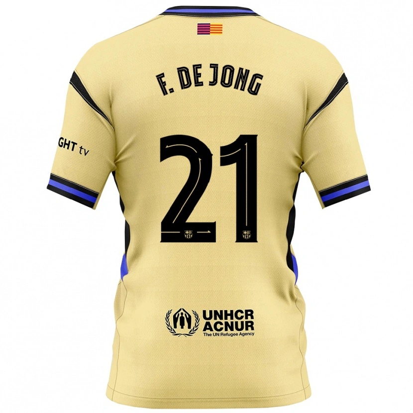 Danxen Kid Frenkie De Jong #21 Yellow Black Away Jersey 2025/26 T-Shirt