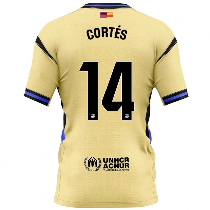 Danxen Kid Álvaro Cortés #14 Yellow Black Away Jersey 2025/26 T-Shirt