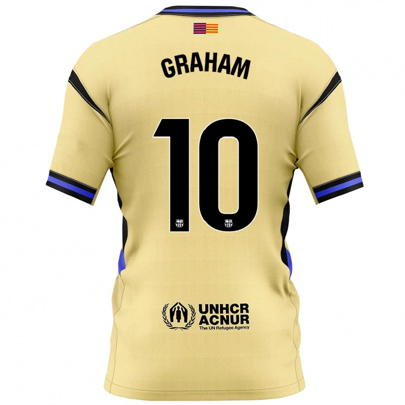Danxen Kid Caroline Graham Hansen #10 Yellow Black Away Jersey 2025/26 T-Shirt