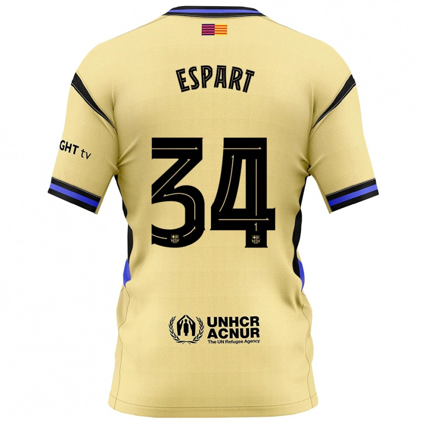 Danxen Kid Xavi Espart #34 Yellow Black Away Jersey 2025/26 T-Shirt