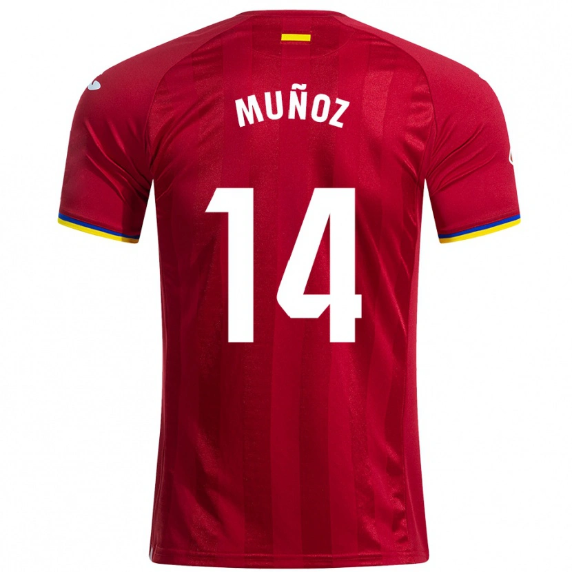 Danxen Kid Javi Muñoz #14 Red Yellow Blue Away Jersey 2025/26 T-Shirt