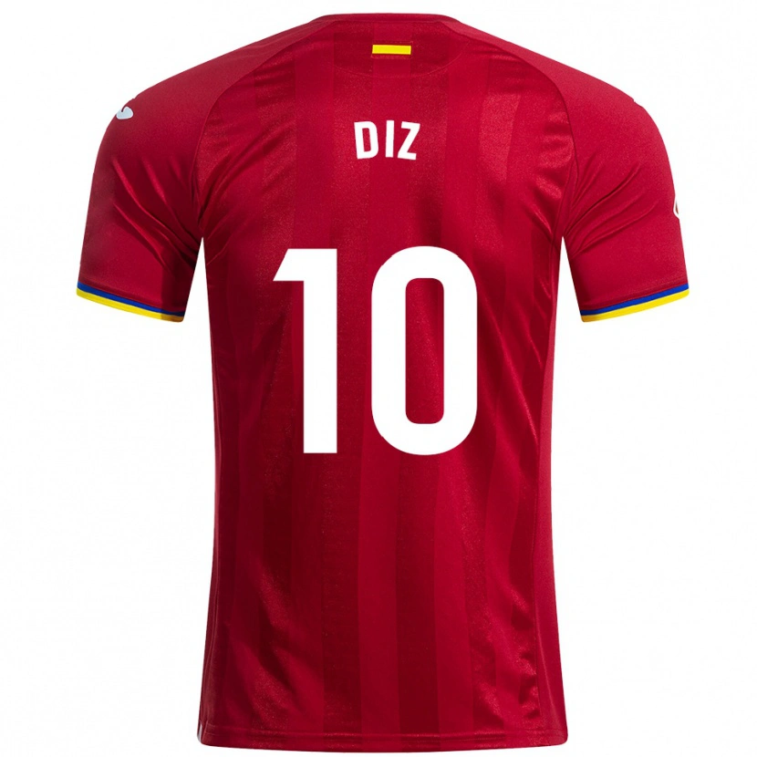 Danxen Kid Rafa Diz #10 Red Yellow Blue Away Jersey 2025/26 T-Shirt