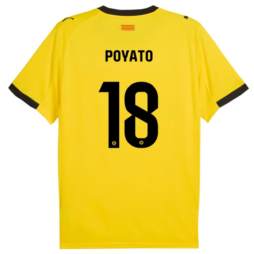 Danxen Kid Marina Poyato #18 Yellow Black Away Jersey 2025/26 T-Shirt