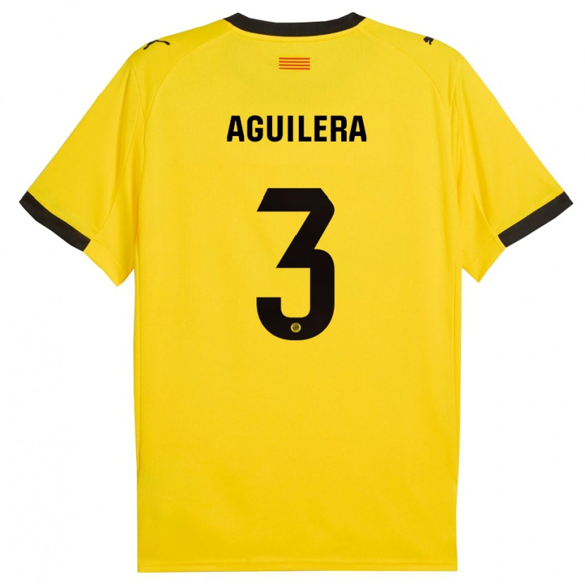 Danxen Kid Oriol Aguilera #3 Yellow Black Away Jersey 2025/26 T-Shirt