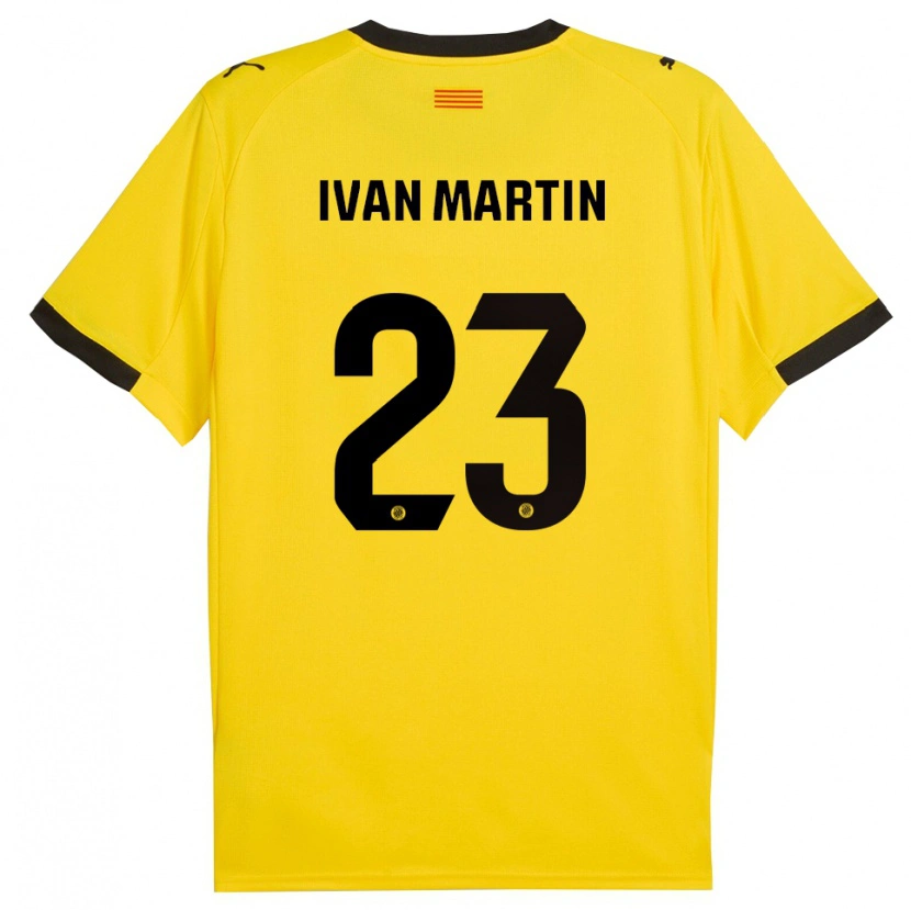 Danxen Kid Iván Martín #23 Yellow Black Away Jersey 2025/26 T-Shirt