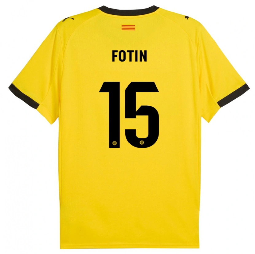 Danxen Kid Rareș Fotin #15 Yellow Black Away Jersey 2025/26 T-Shirt