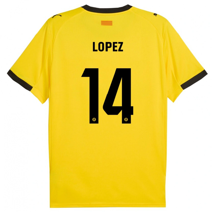 Danxen Kid Judith López #14 Yellow Black Away Jersey 2025/26 T-Shirt