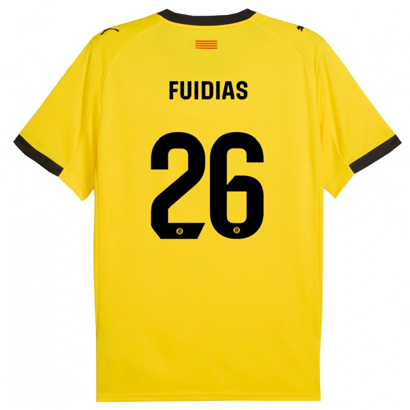 Danxen Kid Toni Fuidias #26 Yellow Black Away Jersey 2025/26 T-Shirt