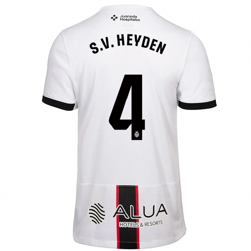 Danxen Kid Siebe Van Der Heyden #4 White Black Away Jersey 2025/26 T-Shirt