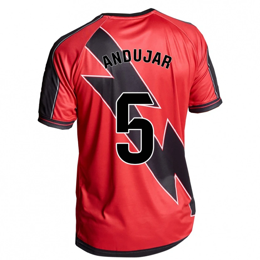 Danxen Kid Paula Andújar #5 Red Black Away Jersey 2025/26 T-Shirt