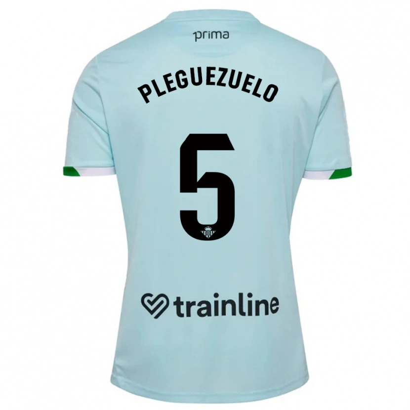 Danxen Kid Xavi Pleguezuelo #5 Sky Blue Green Away Jersey 2025/26 T-Shirt