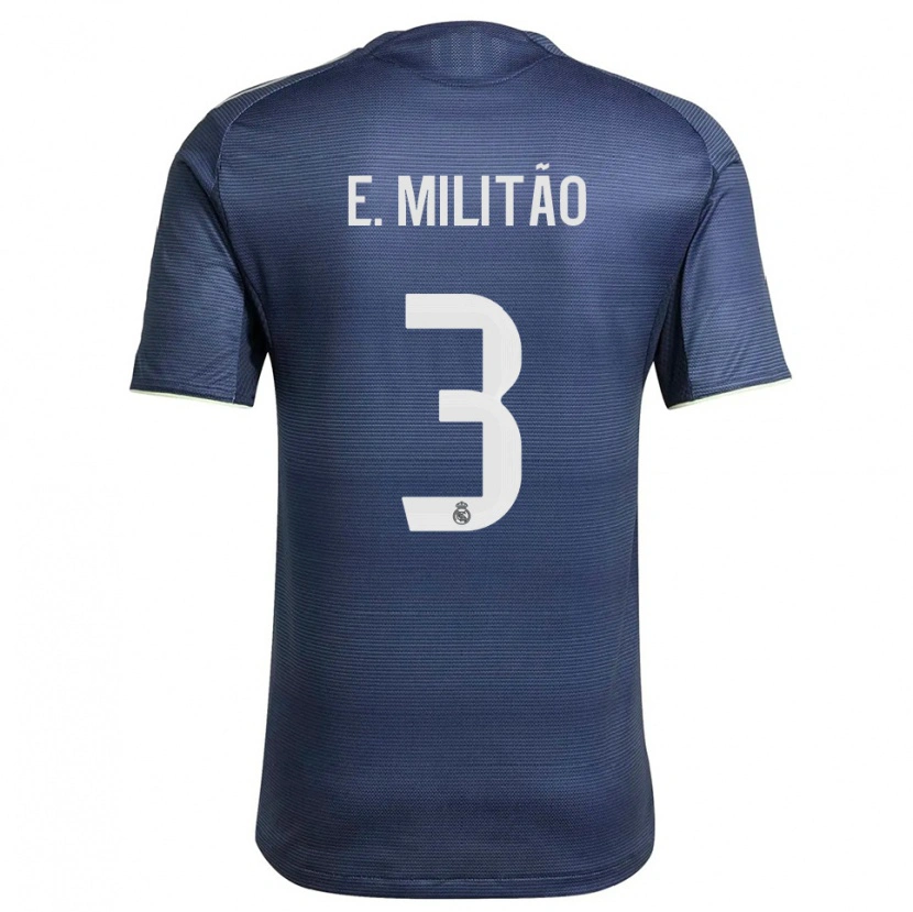 Danxen Kid Éder Militão #3 Navy Silver Away Jersey 2025/26 T-Shirt