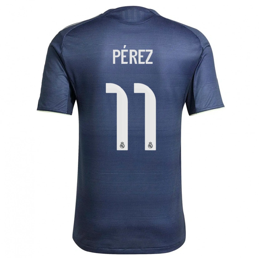 Danxen Kid Adrián Pérez #11 Navy Silver Away Jersey 2025/26 T-Shirt