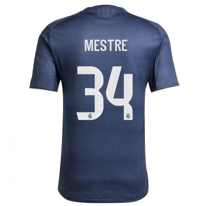 Danxen Kid Sergio Mestre #34 Navy Silver Away Jersey 2025/26 T-Shirt