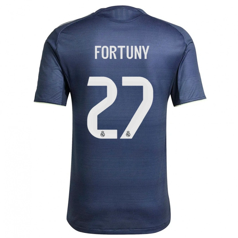 Danxen Kid Pol Fortuny #27 Navy Silver Away Jersey 2025/26 T-Shirt