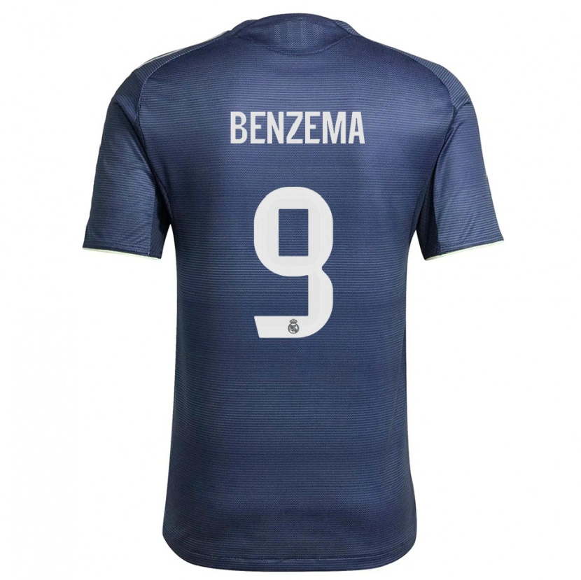 Danxen Kid Karim Benzema #9 Navy Silver Away Jersey 2025/26 T-Shirt