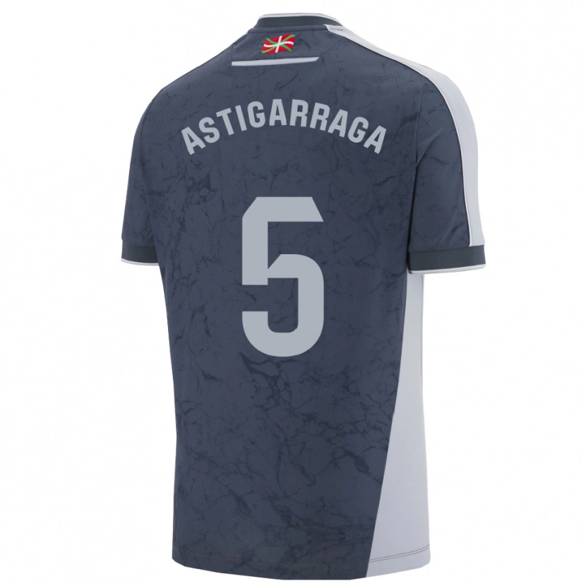 Danxen Kid Eneko Astigarraga #5 Dark Blue White Away Jersey 2025/26 T-Shirt