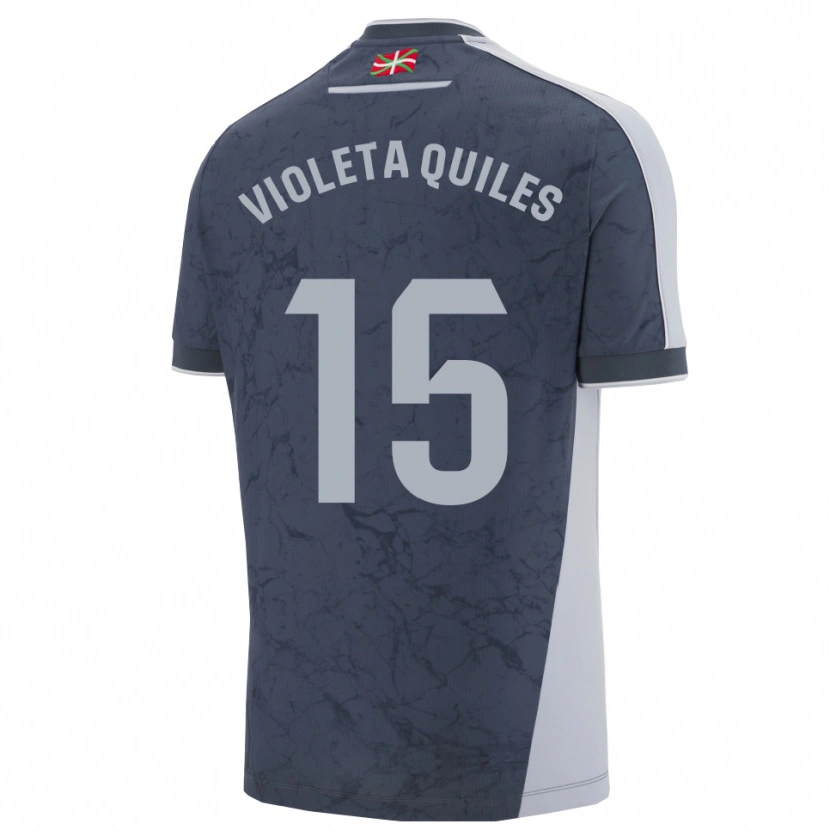 Danxen Kid Violeta Quiles #15 Dark Blue White Away Jersey 2025/26 T-Shirt