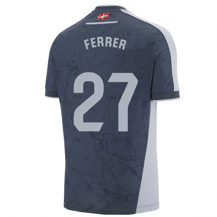 Danxen Kid Iker Ferrer #27 Dark Blue White Away Jersey 2025/26 T-Shirt