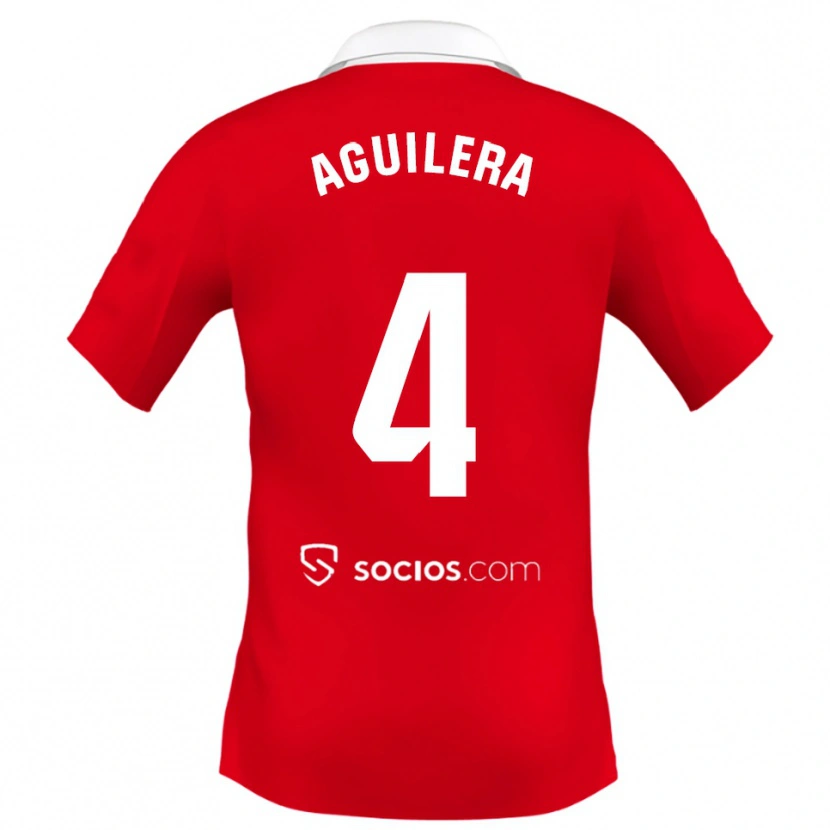 Danxen Kid Juanan Aguilera #4 Red White Grey Away Jersey 2025/26 T-Shirt