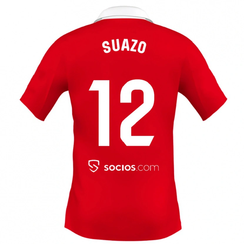 Danxen Kid Gabriel Suazo #12 Red White Grey Away Jersey 2025/26 T-Shirt