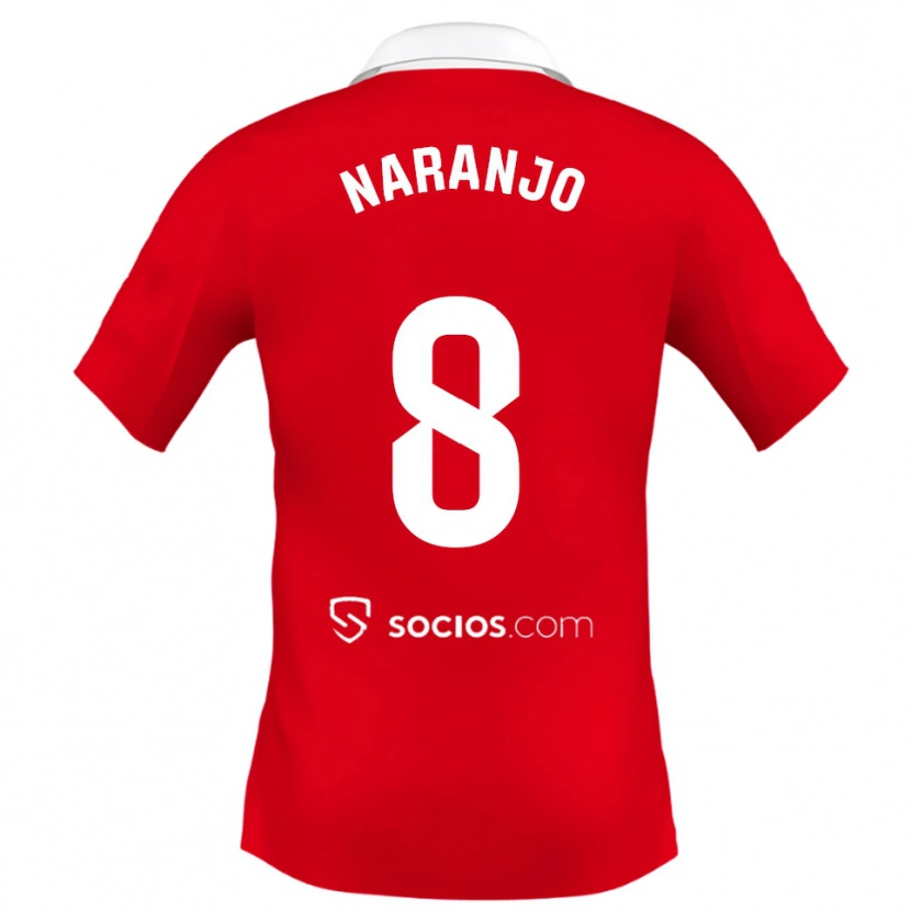 Danxen Kid Mario Naranjo #8 Red White Grey Away Jersey 2025/26 T-Shirt