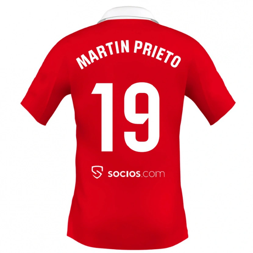 Danxen Kid Cristina Martín-Prieto Gutiérrez #19 Red White Grey Away Jersey 2025/26 T-Shirt