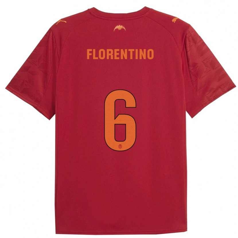 Danxen Kid Claudia Florentino #6 Red Orange Away Jersey 2025/26 T-Shirt