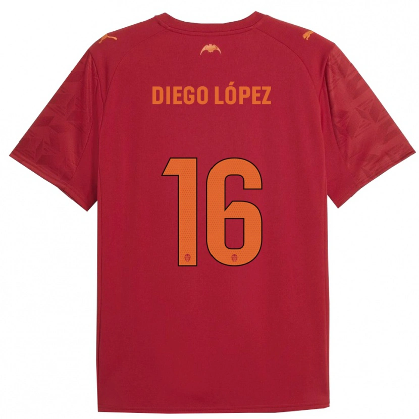Danxen Kid Diego López #16 Red Orange Away Jersey 2025/26 T-Shirt