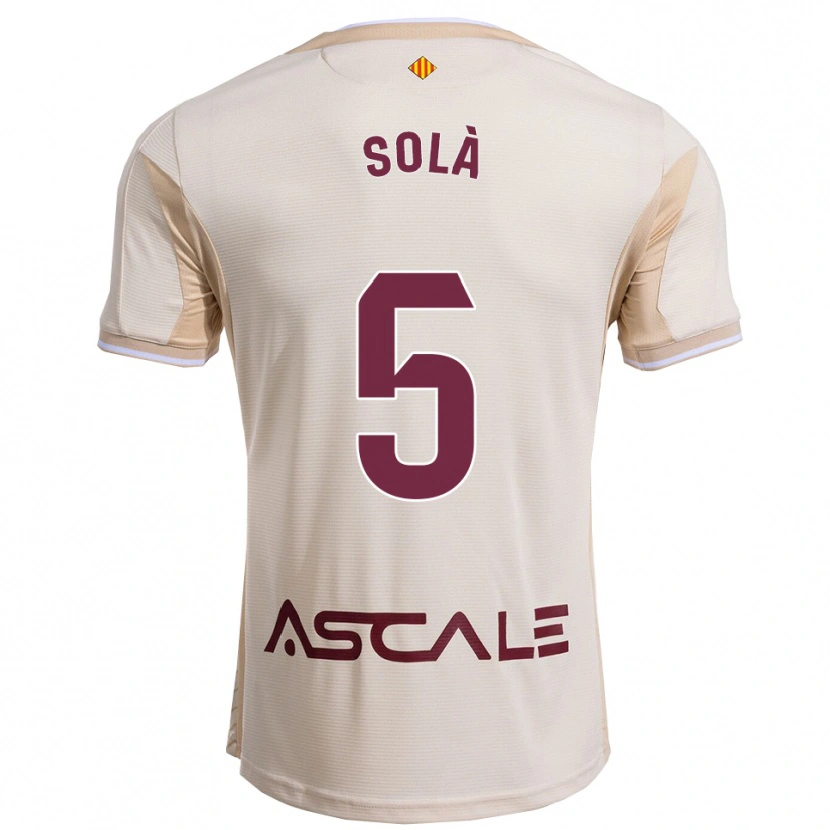 Danxen Kid Arnau Solà #5 Off-White Burgundy Away Jersey 2025/26 T-Shirt