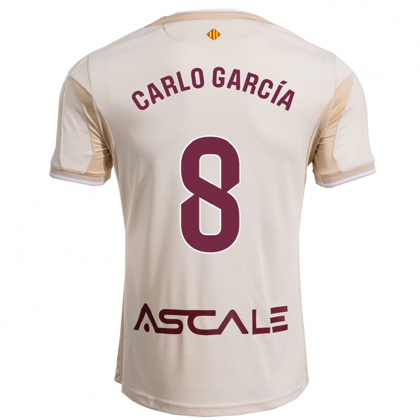 Danxen Kid Carlo García #8 Off-White Burgundy Away Jersey 2025/26 T-Shirt