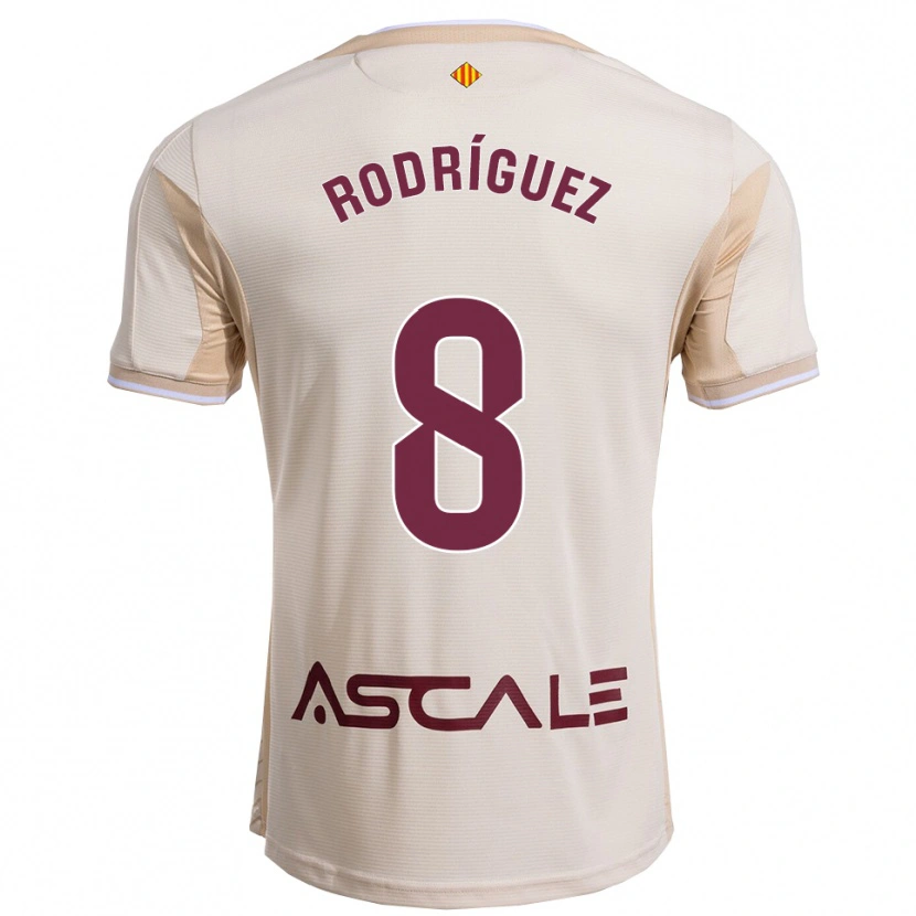 Danxen Kid Unai Rodríguez #8 Off-White Burgundy Away Jersey 2025/26 T-Shirt