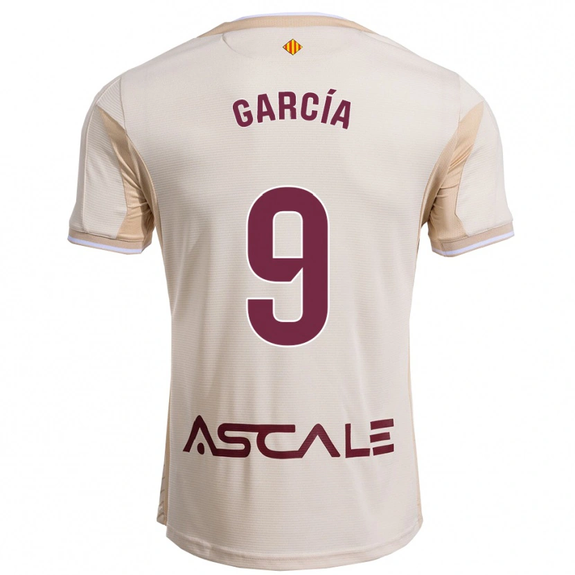 Danxen Kid Albert García #9 Off-White Burgundy Away Jersey 2025/26 T-Shirt