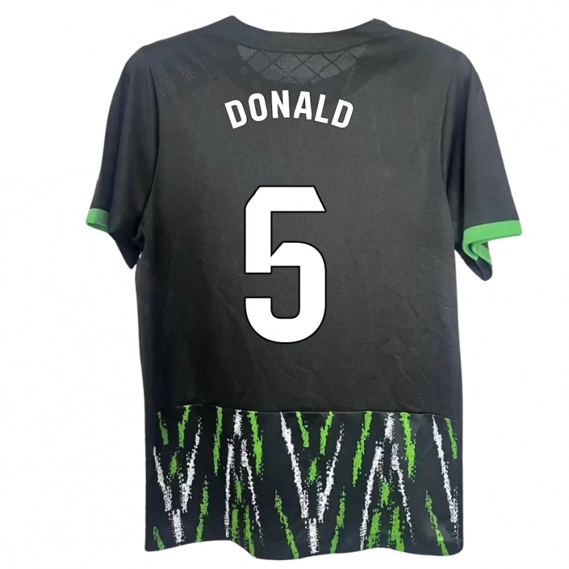 Danxen Kid John Donald #5 Black Green Away Jersey 2025/26 T-Shirt