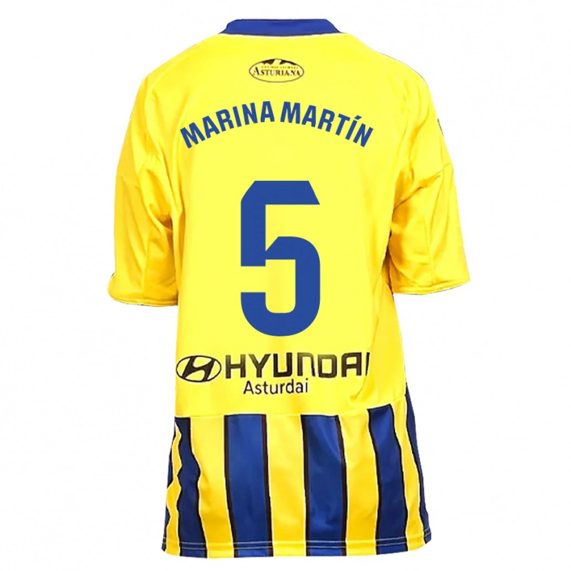 Danxen Kid Marina Martín #5 Yellow Blue Away Jersey 2025/26 T-Shirt