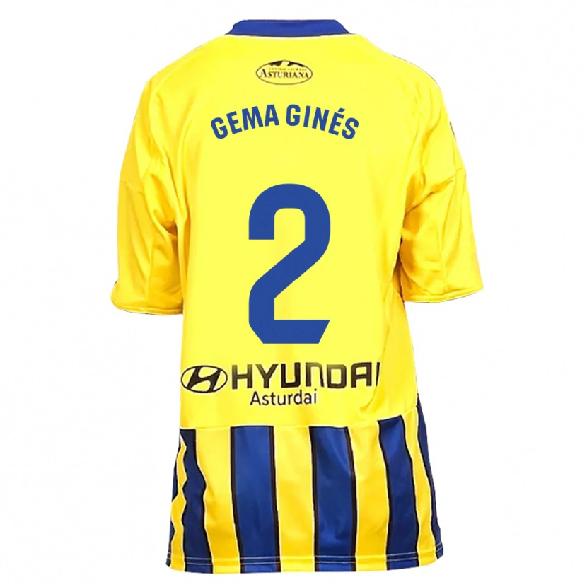 Danxen Kid Gema Ginés #2 Yellow Blue Away Jersey 2025/26 T-Shirt