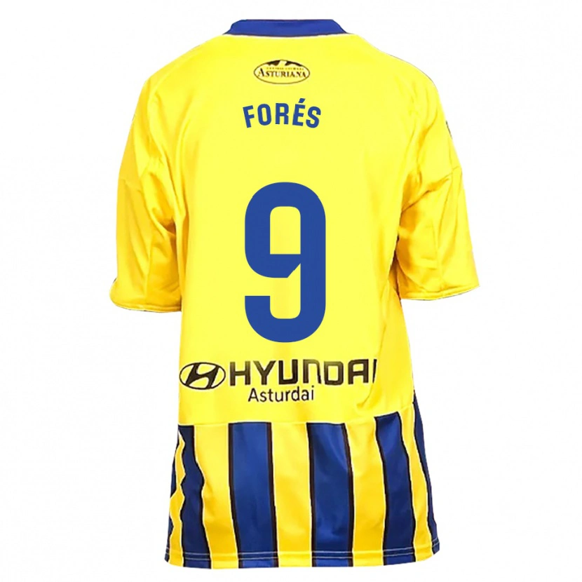 Danxen Kid Álex Forés #9 Yellow Blue Away Jersey 2025/26 T-Shirt