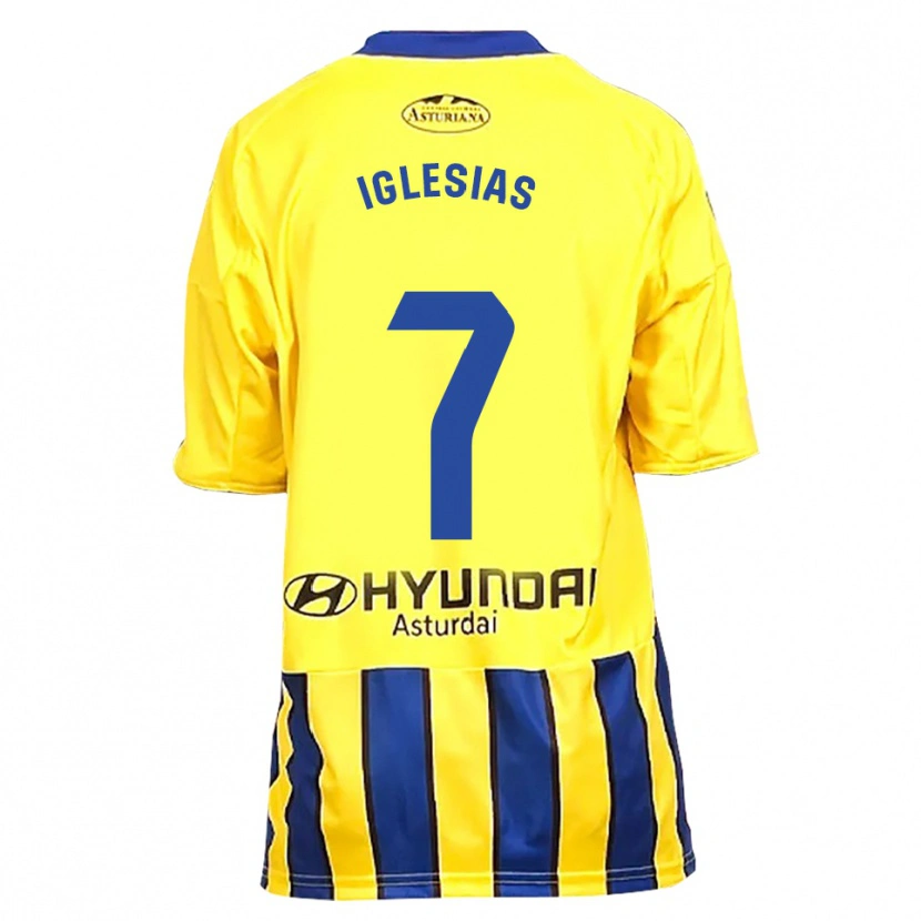 Danxen Kid María Iglesias Orviz #7 Yellow Blue Away Jersey 2025/26 T-Shirt