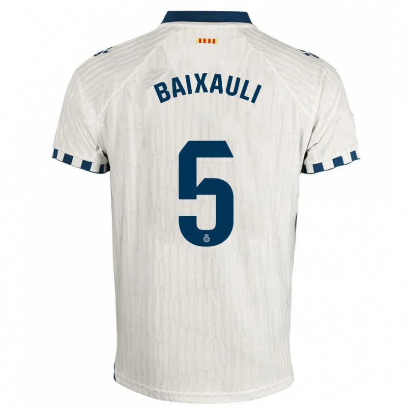 Danxen Kid Iker Baixauli #5 White Blue Away Jersey 2025/26 T-Shirt