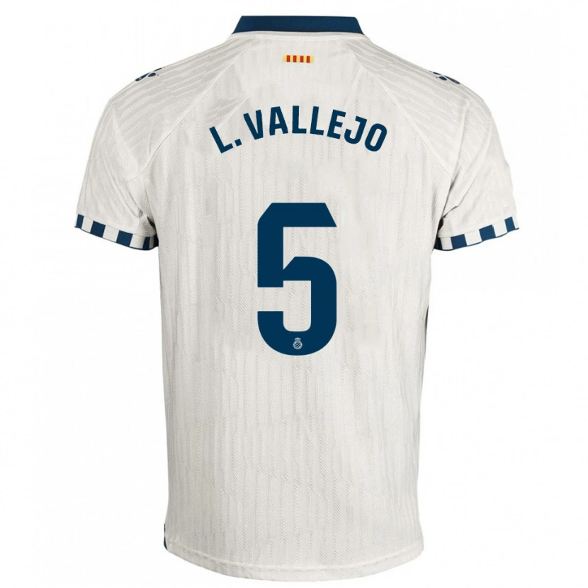 Danxen Kid Lucía Vallejo Blázquez #5 White Blue Away Jersey 2025/26 T-Shirt