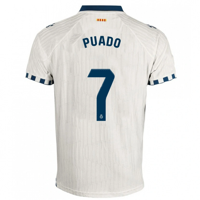 Danxen Kid Javi Puado #7 White Blue Away Jersey 2025/26 T-Shirt