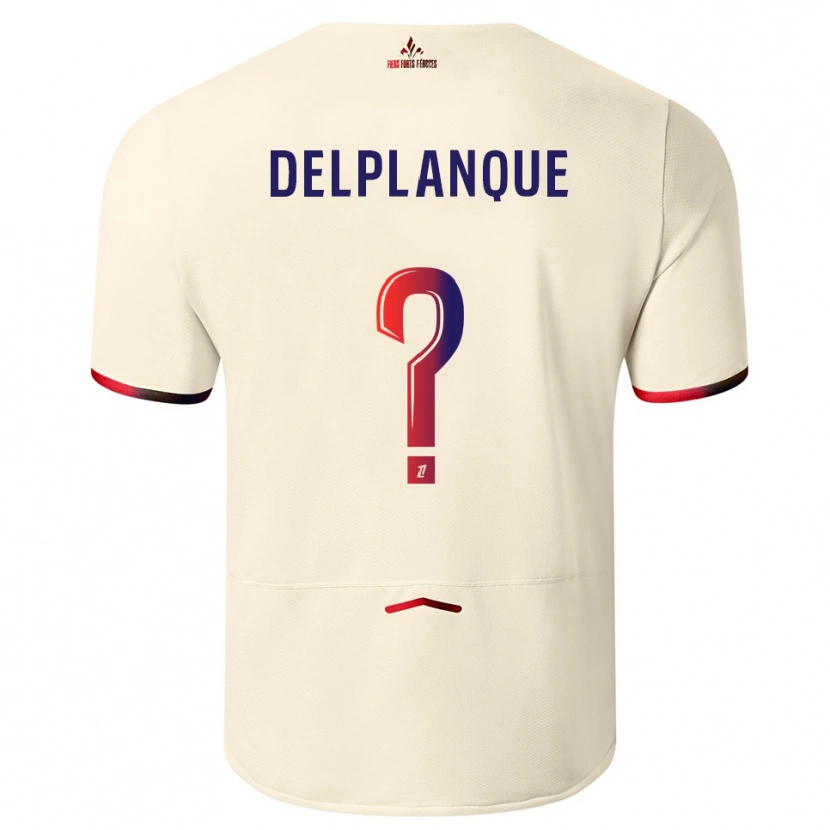 Danxen Kid Gaël Delplanque #0 Off-White Red Away Jersey 2025/26 T-Shirt