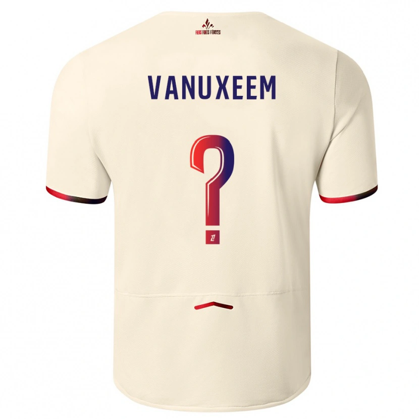 Danxen Kid Joséphine Vanuxeem #0 Off-White Red Away Jersey 2025/26 T-Shirt
