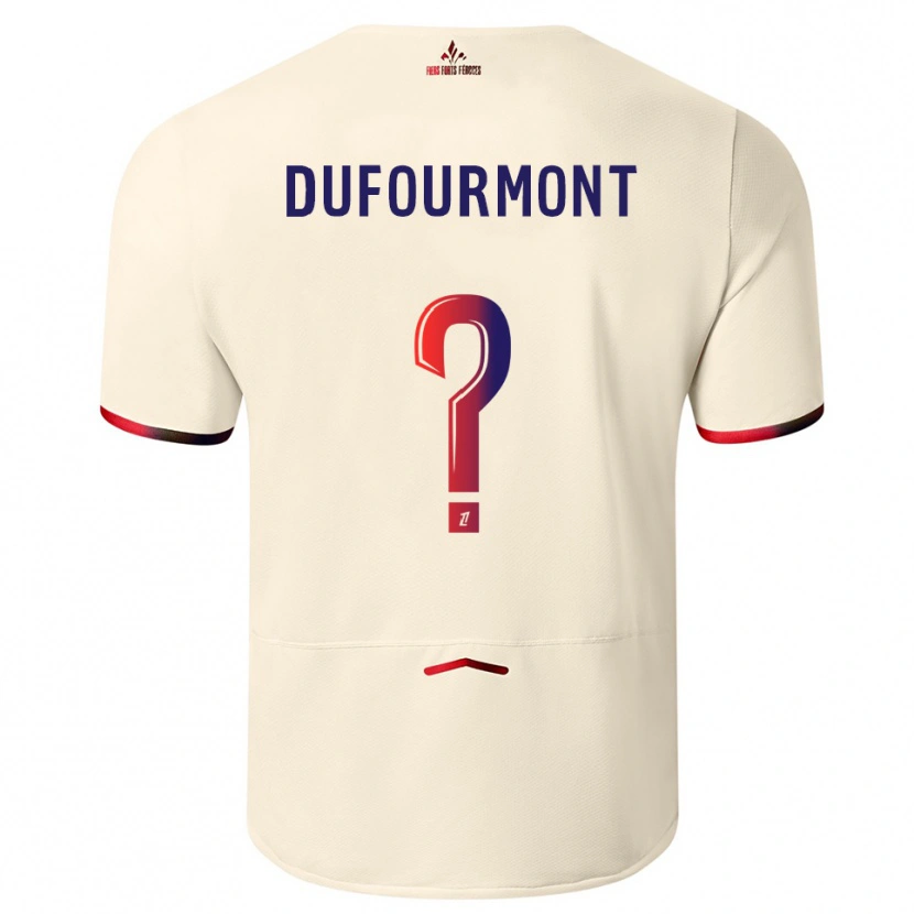 Danxen Kid Eléa Dufourmont #0 Off-White Red Away Jersey 2025/26 T-Shirt
